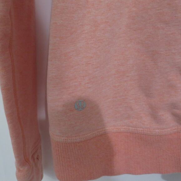 Lululemon Women Sz 8 Blush Peach Stress Less Hoodie Cowl Neck Pullover Sweater - Picture 6 of 8